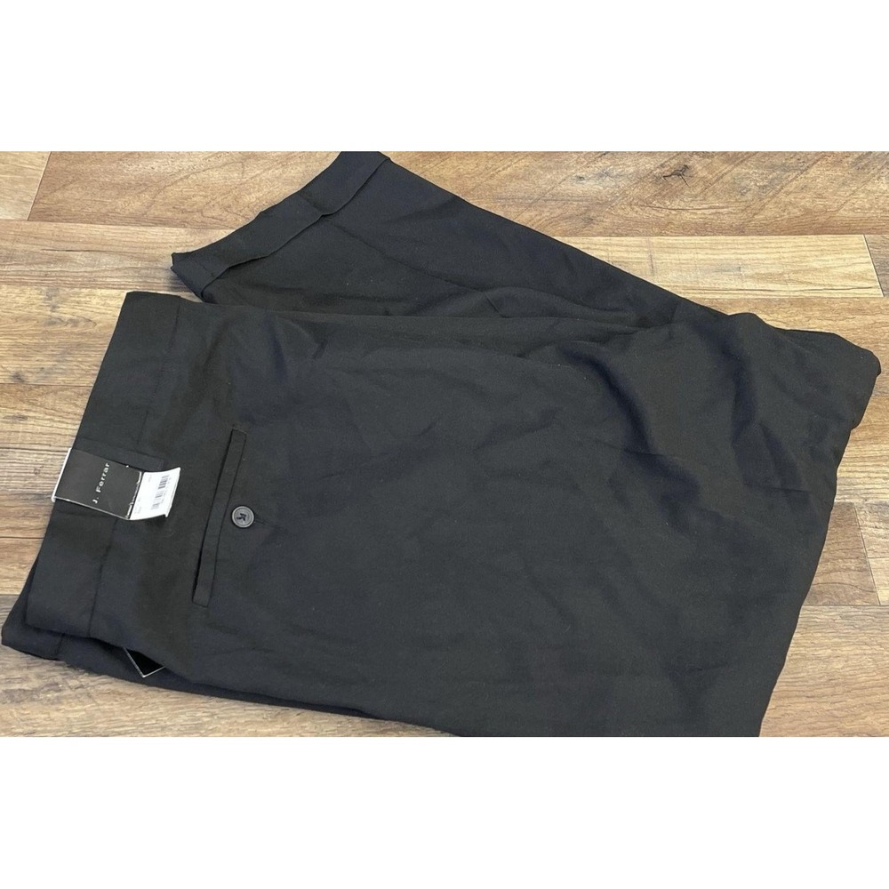 J. Ferrar Men's Black Pleated Micro Mattique Extender Dress Pants NWT Sz 48x29